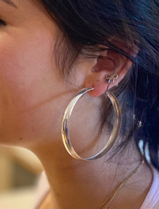 Large Hand Beaten Earrings